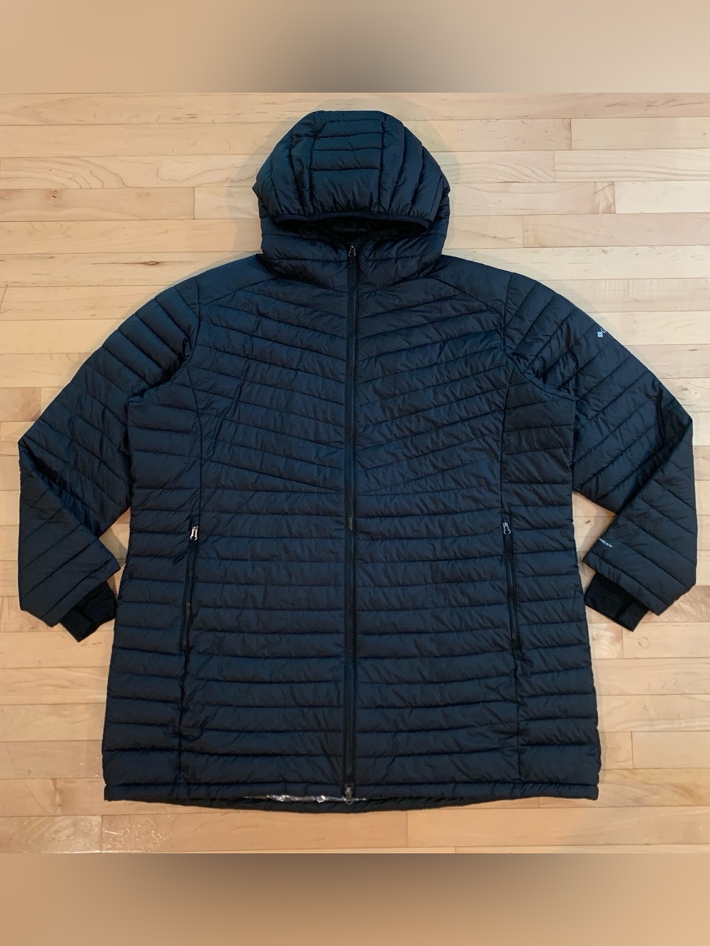 Columbia Slope Edge Mid Jacket Women 3X Black Omni-Heat Hooded Puffer